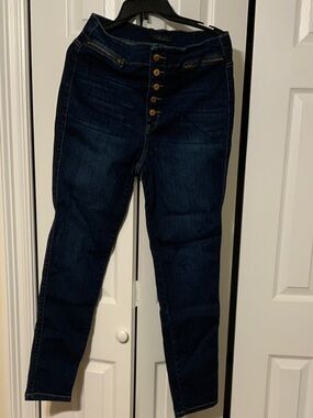 KanCan Dark Indigo Skinny Jeans with Button Fly